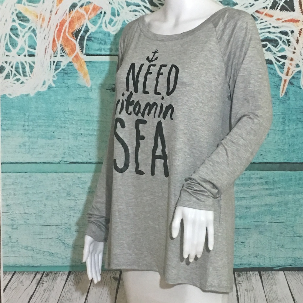 Women's Nautical Long Sleeve Graphic Top Tee - Picture 5 of 8